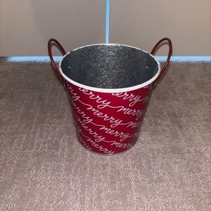 Red Merry Metal Bucket